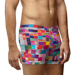 Трусы-боксеры мужские Разноцветные лоскутки, цвет: 3D-принт — фото 2