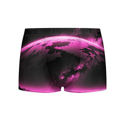 Трусы-боксеры мужские Сай фай пейзаж в черно розовых тонах, цвет: 3D-принт