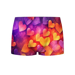 Трусы-боксеры мужские Разноцветные сердечки, цвет: 3D-принт