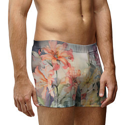 Трусы-боксеры мужские Акварельные лилии, цвет: 3D-принт — фото 2