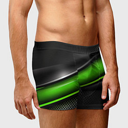 Трусы-боксеры мужские Зеленая объемная полосы, цвет: 3D-принт — фото 2