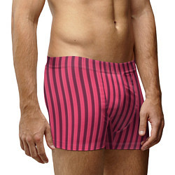 Трусы-боксеры мужские Полосатый тёмно-розовый, цвет: 3D-принт — фото 2