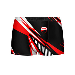 Трусы-боксеры мужские Ducati- красные абстрактные фигуры, цвет: 3D-принт