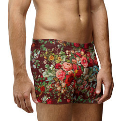 Трусы-боксеры мужские Платок цветочный узор, цвет: 3D-принт — фото 2