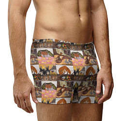 Трусы-боксеры мужские Коллаж из рисунков с лисой, цвет: 3D-принт — фото 2