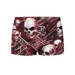 Трусы-боксеры мужские Красные скелетоны, цвет: 3D-принт