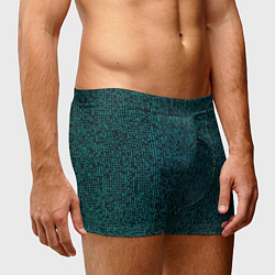 Трусы-боксеры мужские Паттерн мозаика зелёный, цвет: 3D-принт — фото 2
