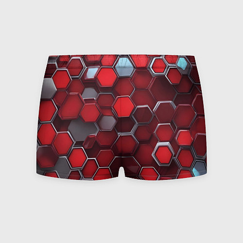 Мужские трусы Cyber hexagon red / 3D-принт – фото 2