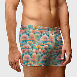 Трусы-боксеры мужские Деревья разноцветные узор, цвет: 3D-принт — фото 2