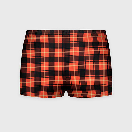 Мужские трусы Шотландка чёрно-коралловый / 3D-принт – фото 2