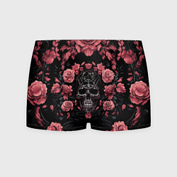 Трусы-боксеры мужские И череп и розы, цвет: 3D-принт