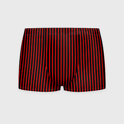 Трусы-боксеры мужские Красно-чёрный полосатый, цвет: 3D-принт