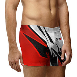 Трусы-боксеры мужские N7 mass effect - white and red, цвет: 3D-принт — фото 2