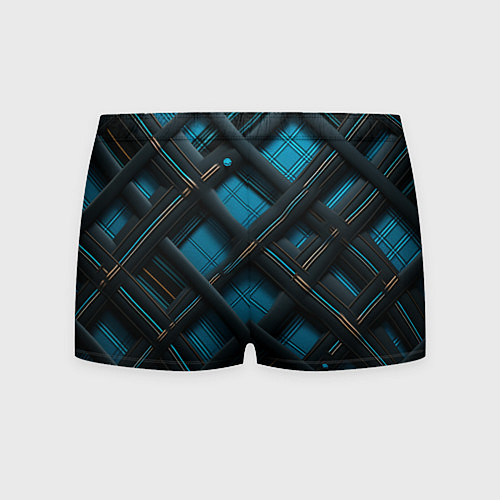 Мужские трусы Тёмно-синяя диагональная клетка / 3D-принт – фото 2