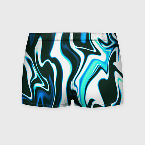 Мужские трусы Абстракция искажение белое с зелёным / 3D-принт – фото 2