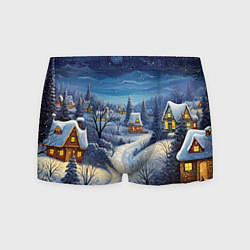 Мужские трусы Деревня новогодняя