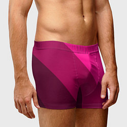 Трусы-боксеры мужские Широкие розовые полосы, цвет: 3D-принт — фото 2