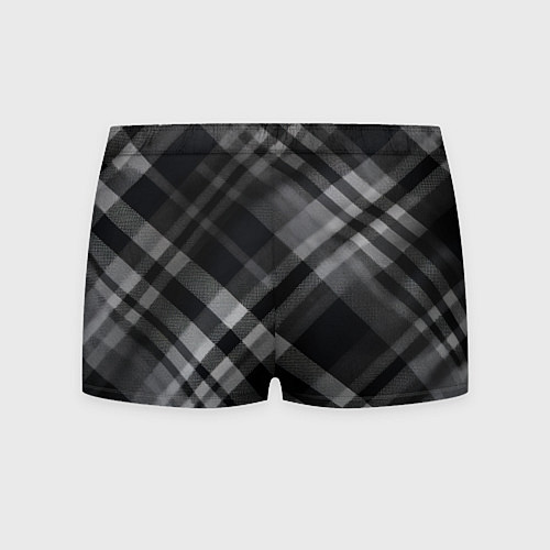 Мужские трусы Черно-белая диагональная клетка в шотландском стил / 3D-принт – фото 2