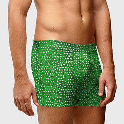 Трусы-боксеры мужские Белые пузырьки на зелёном фоне, цвет: 3D-принт — фото 2