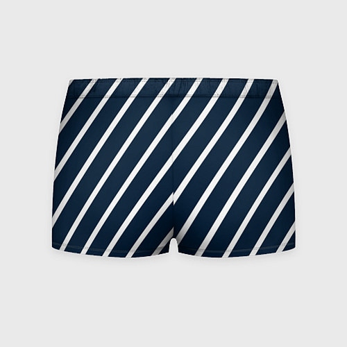 Мужские трусы Тёмно-синий в белую полоску диагональ / 3D-принт – фото 2