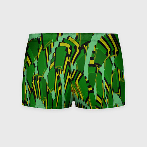 Мужские трусы Зеленая псевдокамуфляжная геометрия / 3D-принт – фото 2