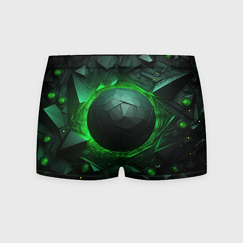 Мужские трусы Абстрактная гармония зеленого / 3D-принт – фото 2
