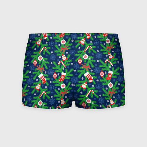 Мужские трусы Новогодние игрушки на ёлке / 3D-принт – фото 2