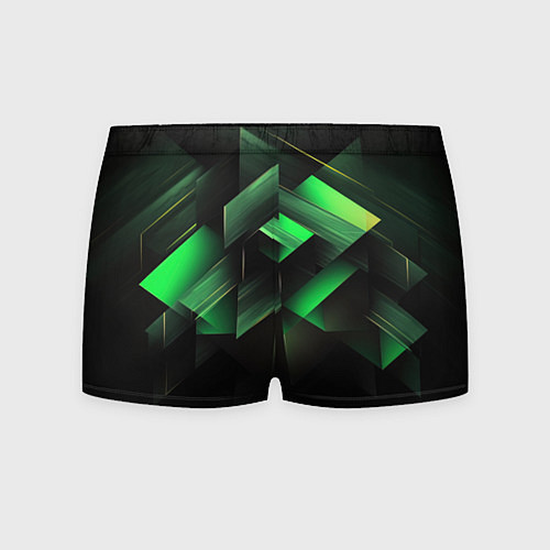 Мужские трусы Асимметричный узор зелени / 3D-принт – фото 2