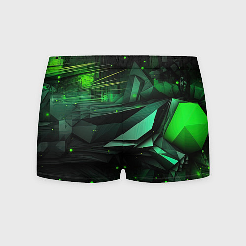 Мужские трусы Мир абстрактной зелени / 3D-принт – фото 2