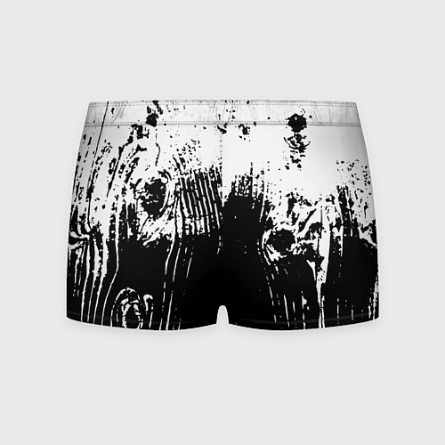 Мужские трусы Черно-белая абстракция гранж / 3D-принт – фото 2