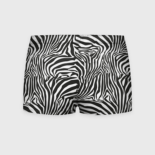 Мужские трусы Шкура зебры черно - белая графика / 3D-принт – фото 2