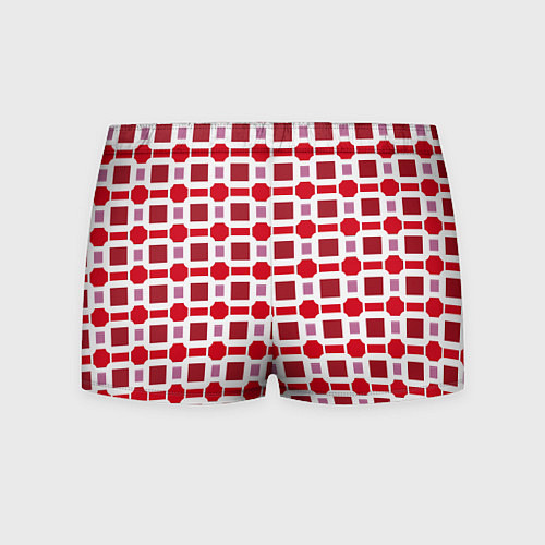 Мужские трусы Красные кирпичики и белые полосы / 3D-принт – фото 2