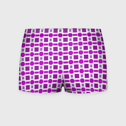 Мужские трусы Фиолетовые кирпичики и белые полосы / 3D-принт – фото 2