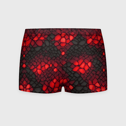 Мужские трусы Красный трескающийся камень / 3D-принт – фото 2