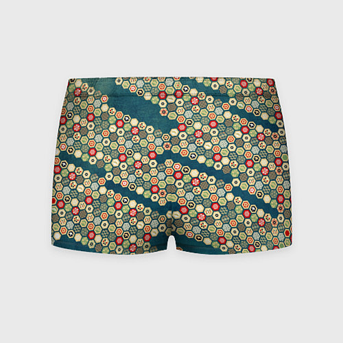 Мужские трусы Традиционный японский узор: черепаховый панцирь-со / 3D-принт – фото 2