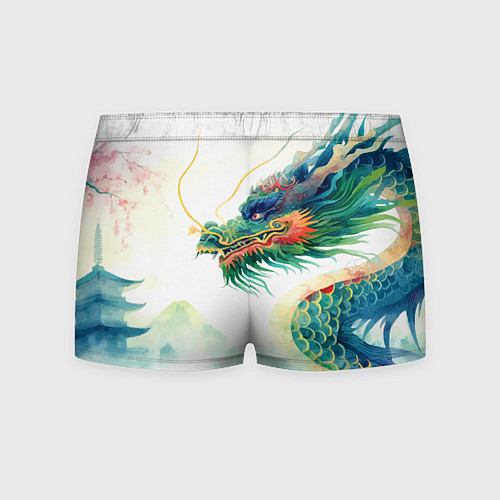 Мужские трусы Japanese dragon - watercolor art / 3D-принт – фото 2