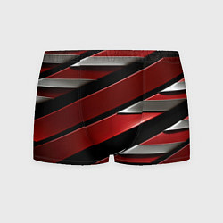 Трусы-боксеры мужские Красная металическая абстракция, цвет: 3D-принт