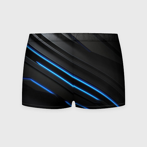 Мужские трусы Синие неоновые линии на черном / 3D-принт – фото 2