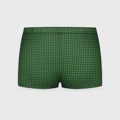 Мужские трусы Мелкие снежинки паттерн зелёный / 3D-принт – фото 2