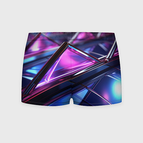 Мужские трусы Фиолетовые абстрактные треугольники / 3D-принт – фото 2