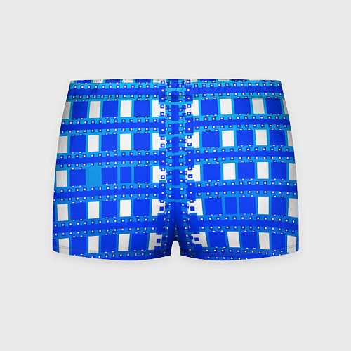 Мужские трусы Синие и белые квадраты / 3D-принт – фото 2