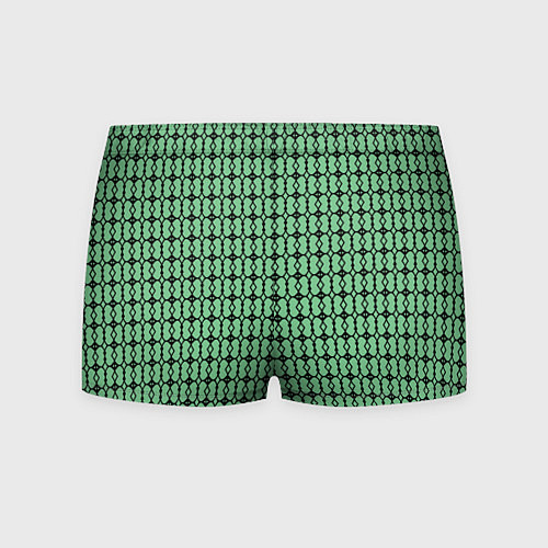 Мужские трусы Чёрные узоры на зелёном / 3D-принт – фото 2