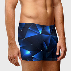 Трусы-боксеры мужские Синяя геометрическая абстракция, цвет: 3D-принт — фото 2