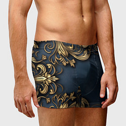 Трусы-боксеры мужские Лепнина объемные золотые узоры на ткани, цвет: 3D-принт — фото 2
