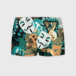 Трусы-боксеры мужские Криптавалюта с маской Виндетта, цвет: 3D-принт