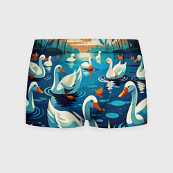 Мужские трусы Гуси лебеди вода