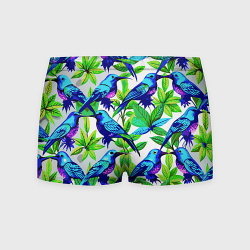 Мужские трусы Паттерн маленькое синее колибри / 3D-принт – фото 2