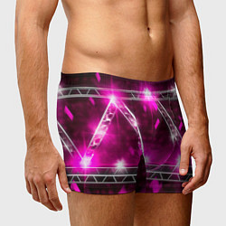 Трусы-боксеры мужские Серебряные и синие вставки абстракции, цвет: 3D-принт — фото 2