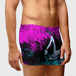 Трусы-боксеры мужские Ассасин крид мираж- неоновые брызги, цвет: 3D-принт — фото 2