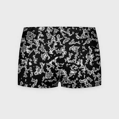 Мужские трусы Капли жидкого металла - камуфляж на чёрном / 3D-принт – фото 2